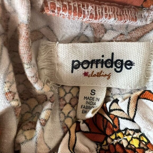 Anthropologie Cottagecore Off Shoulder Pineapple Bow Back Smocked Top Boho S - Picture 7 of 8